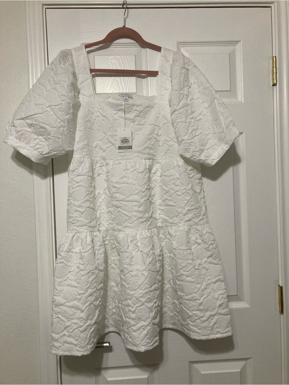 NWT Mud Pie Womens Mud Pie Barbara Women's Tiered Dress - Color White - Size L